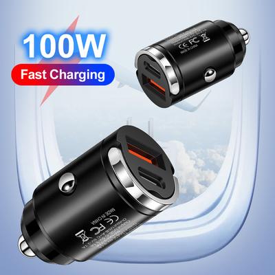 100 Вт PD Pull Ring Быстрая зарядка автомобильное зарядное устройство USB C автомобильное зарядное устройство для телефона адаптер для iPhone 13 12 Xiaomi Samsung