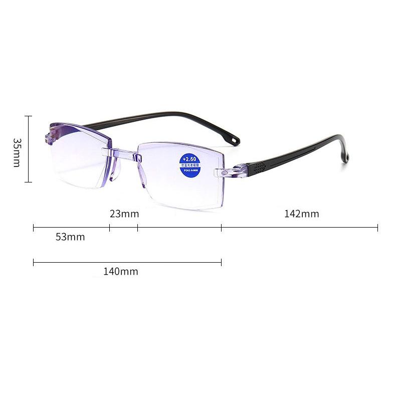 Мужские и женские очки для чтения без оправы, бифокальные, дальние, ближние, увеличительные очки с защитой от синего света