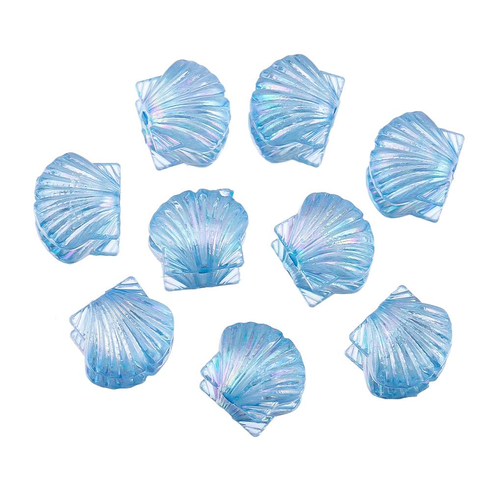 10pcs 20pcs Colorful Resin Shell Beads Jewelry Making Plastic Ocean Loose Spacer Bead DIY Holiday Bracelet Necklace Accessories