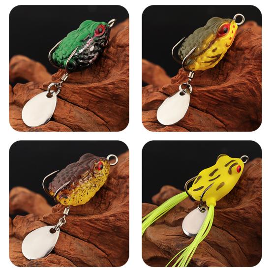 Набор приманок для лягушек Topwater, реалистичный внешний вид, острый крючок, дизайн в виде лягушки, искусственные мягкие приманки, пресноводные имитирующие приманки для лягушек