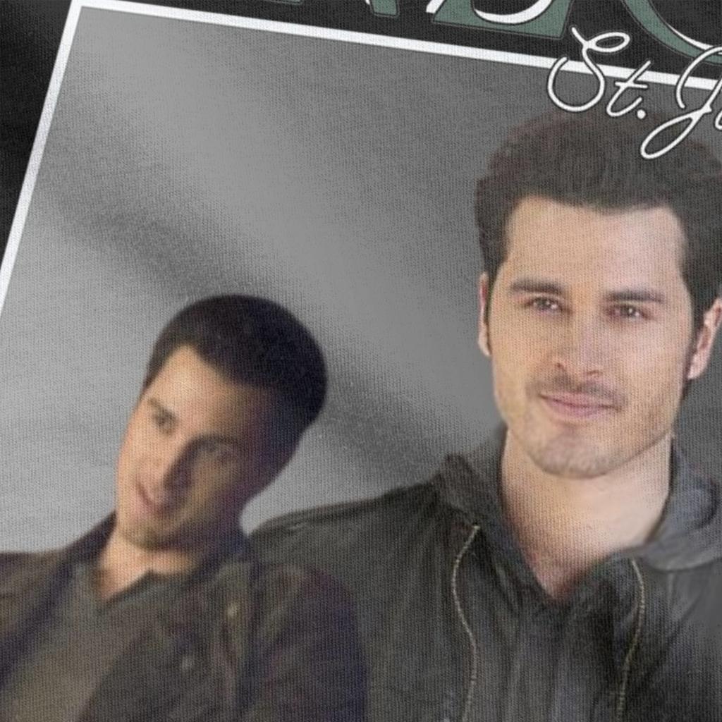 Мужские футболки Enzos St. Джон Дневники вампира Винтажная футболка из чистого хлопка Футболка с коротким рукавом Круглый вырез Одежда 6XL