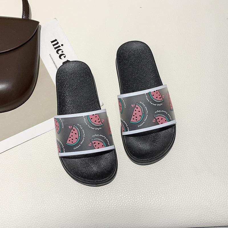 Cartoon Pvc Women Slippers Watermelon Banana Home Slippers Summer Sandals Slides Women Shoes Flip Flops Sandalias T02