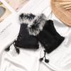 Fashion Winter Half Finger Fingerless Gloves Wrist Mitten Rabbit Fur Winter Glove