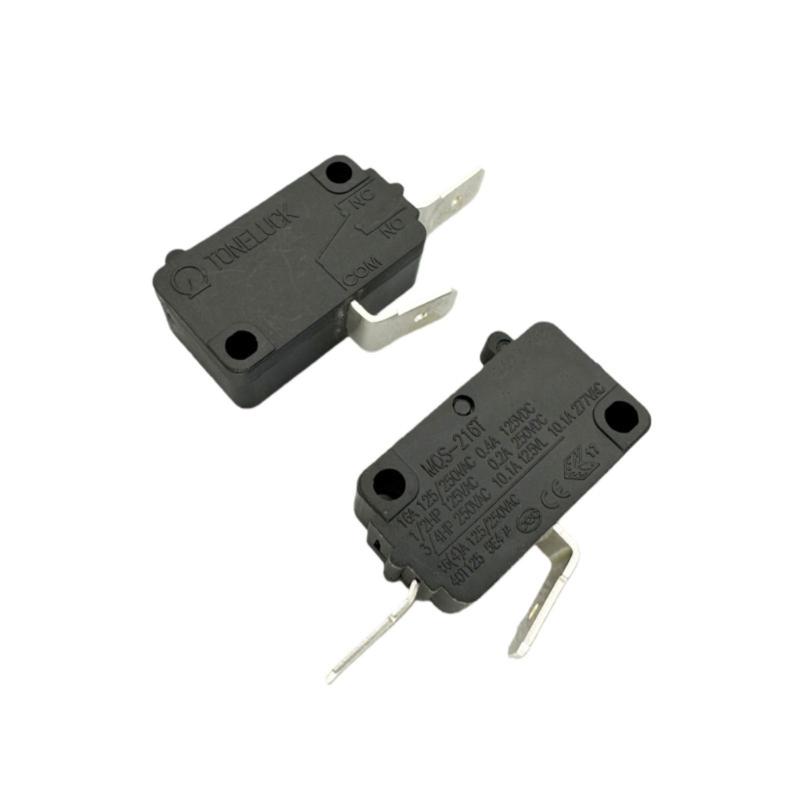 Snap Action Contact Component 4 Pack, 1NO 16A 250V Replacement Part, Black Housing with Metal Contacts for Appliance Repair Use and Spare Stock