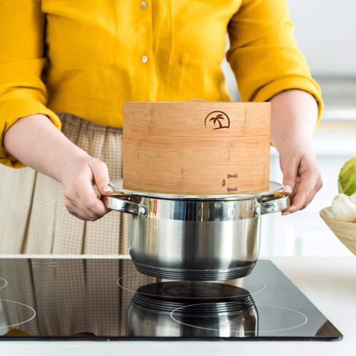 24cm diameter steamer tray, stainless steel, durable, fits pots 21-24cm and steamers 16-21cm