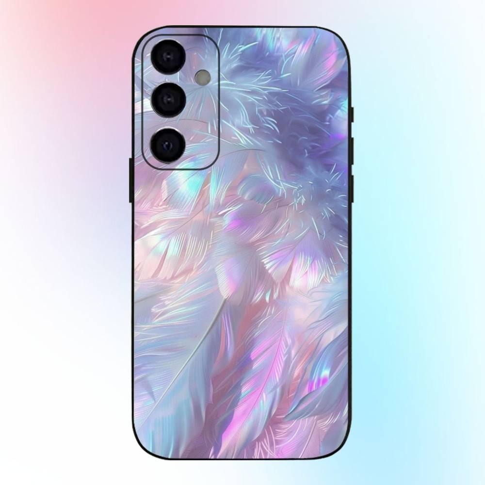 Радужный голографический переливающийся чехол для телефона Samsung Galaxy A73, A72, A71, A70, A53, A52, A51, Другие Мягкий черный чехол