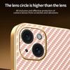 For iPhone 15 Plus Phone Case Carbon Fiber Textured Electroplated TPU Back Cover