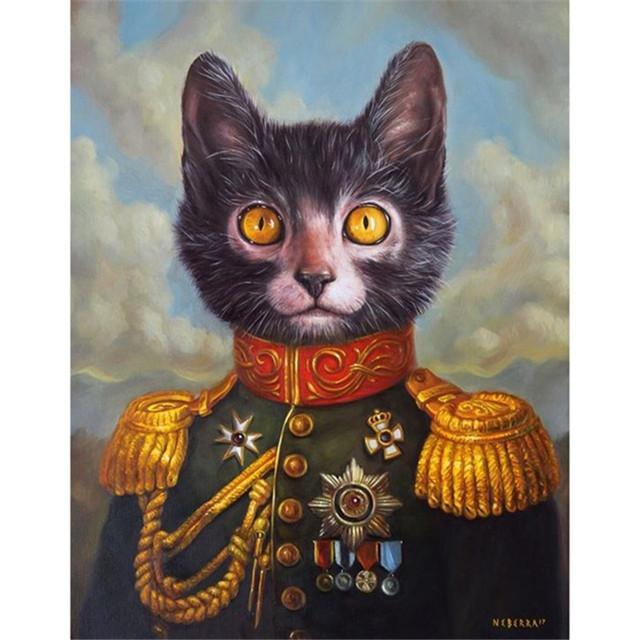 Винтажный портрет головы животного, картина маслом человеческого тела, скандинавский плакат, портретный плакат с изображением кошки-оленя и собаки, печатное настенное искусство