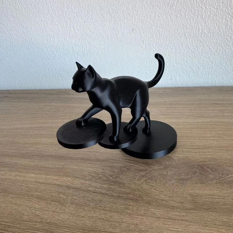 Современная 3D-печатная скульптура прыгающей кошки Геометрический Минималистичный Декор для дома Настольное украшение для гостиной Идеальный подарок для любителей кошек