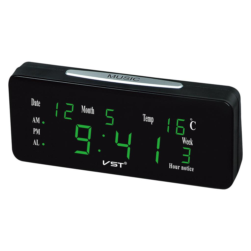 Perpetual Calendar Natural Sound Alarm Clock with Hourly Timer Function LED Electronic Meter Plug In Luminous Clock LED Clock
