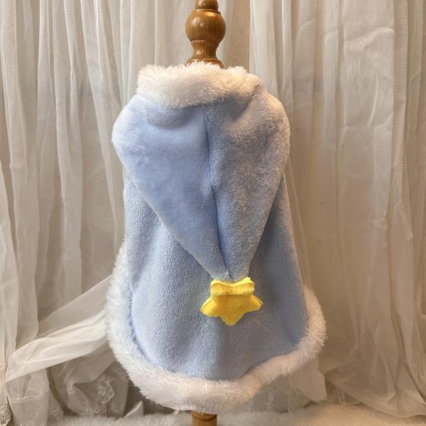 Праздничная шляпа для питомца, плюшевая накидка, одеяло, головной убор, одежда для собак и кошек, симпатичное пальто со звездами и медведем, дизайнерская одежда для маленьких собак