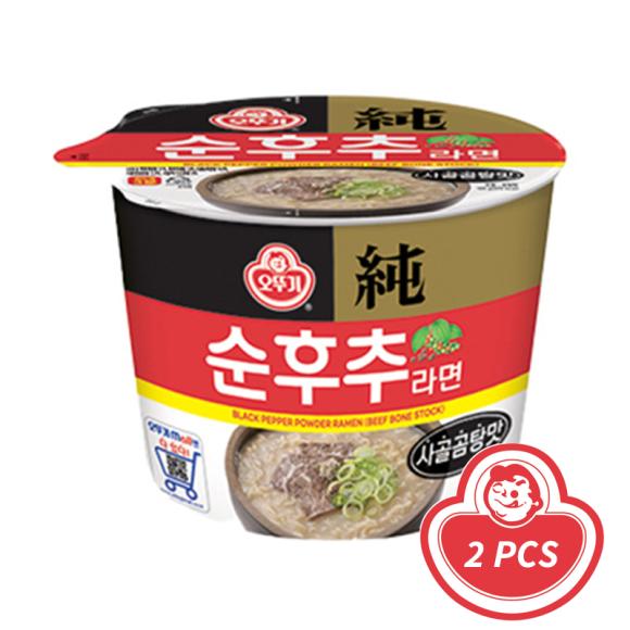 Ottogi Black Pepper Ramen Ox Bone Soup Flavor Big Cup 105g (3 Options)