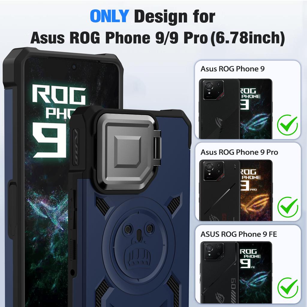 Чехол для телефона Asus ROG Phone 9 Pro Защита камеры Подставка Броня от падений Защитная крышка для ROG Phone 8 9FE