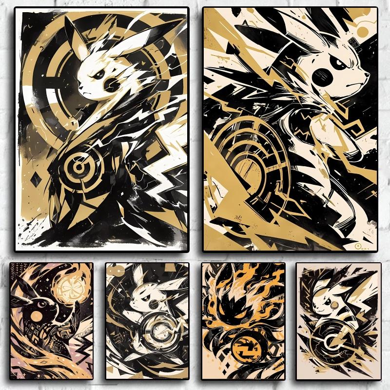 Anime Posters Pikachu Classic Canvas Paintings Wall Decoration Living Room Modular Prints Cartoon Character Picture