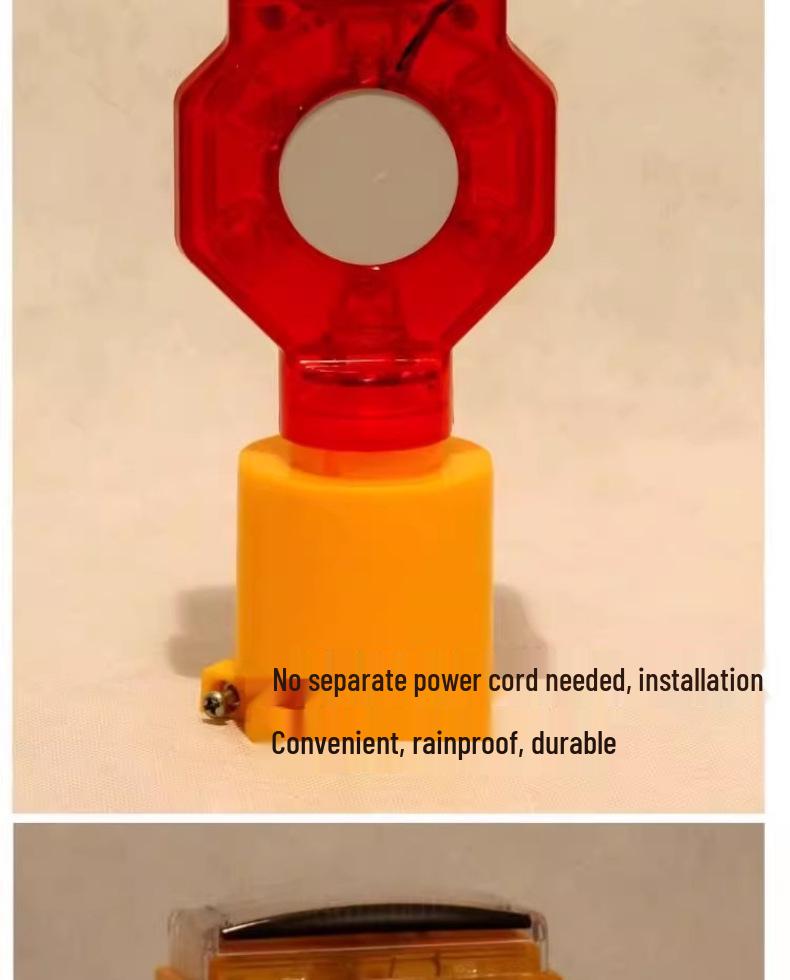 Dual-Sided LED Solar Traffic Safety Cone Flashing Light