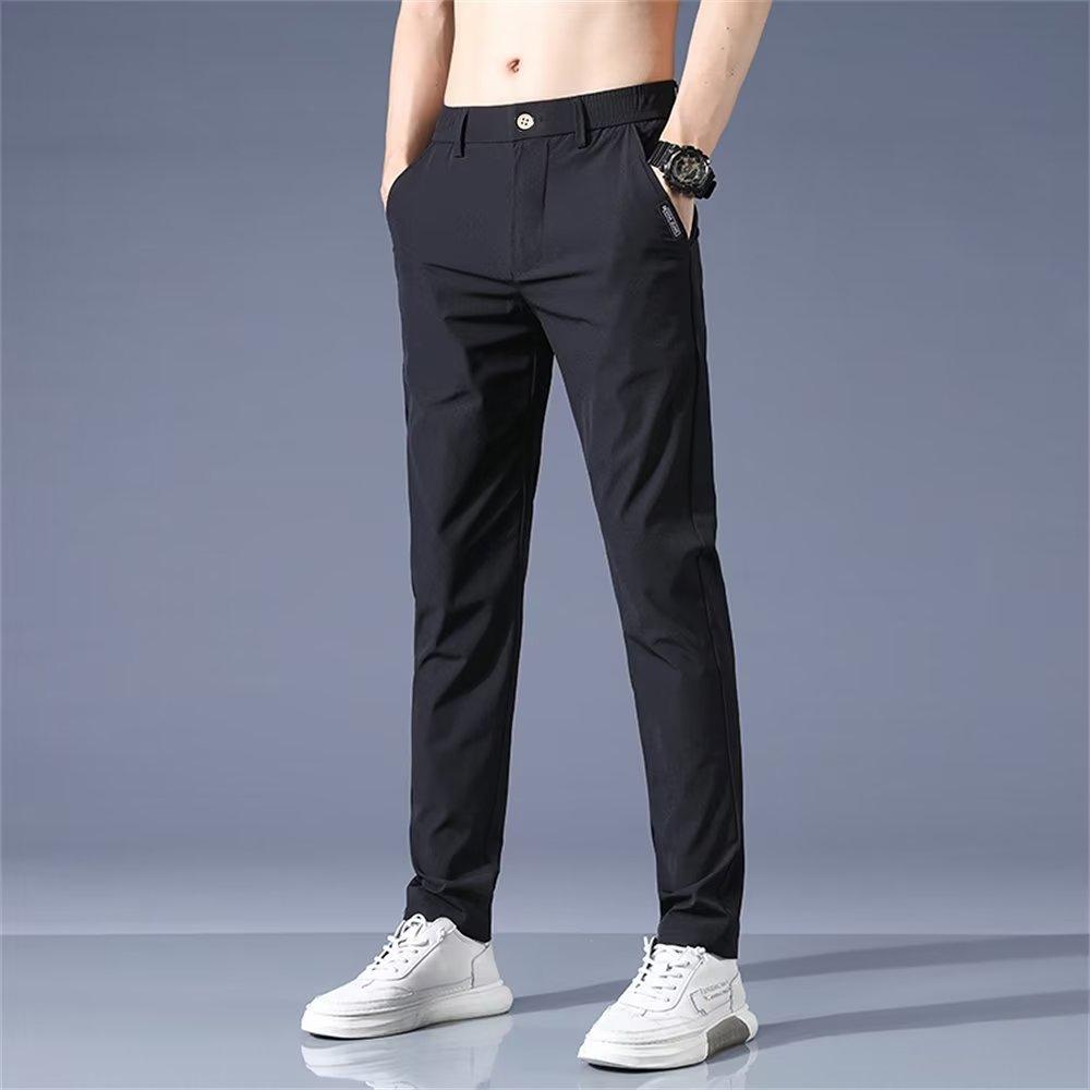 Мужские повседневные брюки Four Seasons, летние облегающие мужские брюки больших размеров, узкие брюки, модные прямые брюки