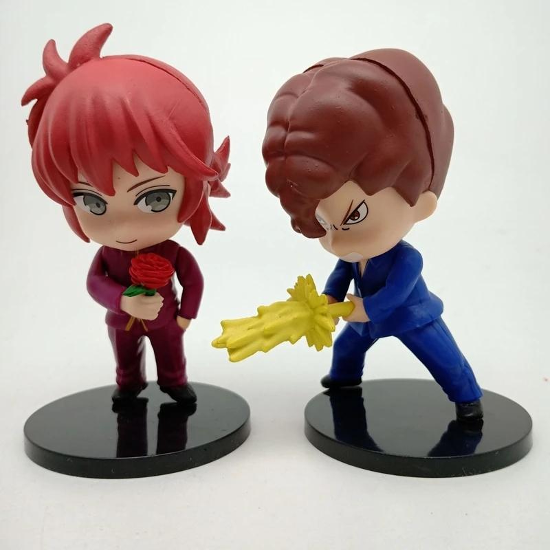 6 шт./Набор Аниме Фигурка YuYu Hakusho Юсуке Урамеши Курама Мимолетная Тень ПВХ Милый Q-версия Модель Детский Подарок Игрушки 9-11 см