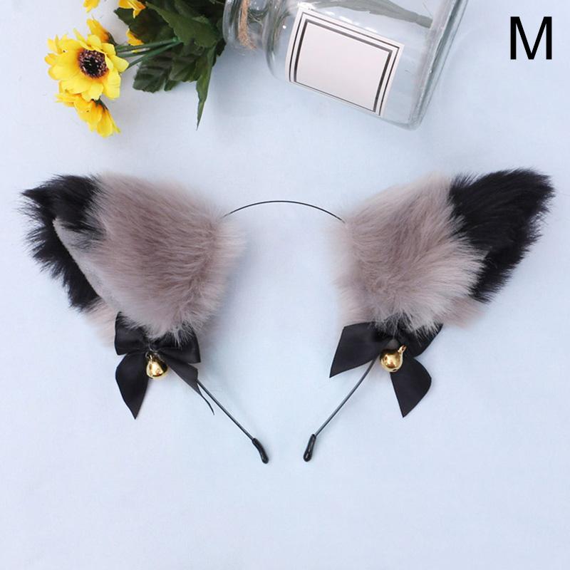 Милый кот, лисий мех, обручи для волос, ночная вечеринка, клуб, косплей, повязка на голову, меховые повязки на голову, зажимы-колокольчики, аксессуары для волос для девочек, повязка для волос с ушками