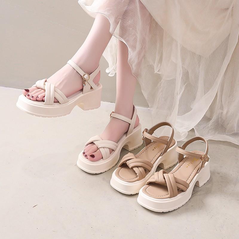 Platform sandals women's 2025 new summer with skirt fairy sandals French beautiful sandals outer wear generation
