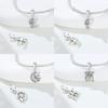 925 Silver Charms Zircon Beaded Butterfly Letter Pendant Fit Bracelet Accessories Bead Fashion Jewelry Making Fine Jewelry Gift