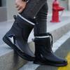 Fashion Rain Shoes Men's Short Anti Slip Mid Tube Rain Boots Short Water Shoes with Velvet Work Shoes