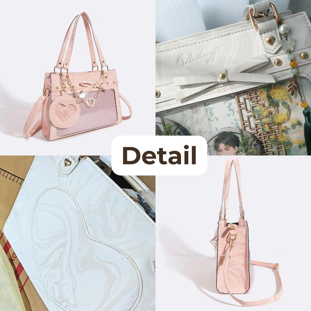 Harujio Сумка-тоут на плечо Ita Bag, Мраморный узор, Милая, Мини, Сумка для Ошикацу, Маленькая сумка-тоут, Сумка на плечо, 2-в-1, Милая, Ita Bag, Ita Bag, Itaba,