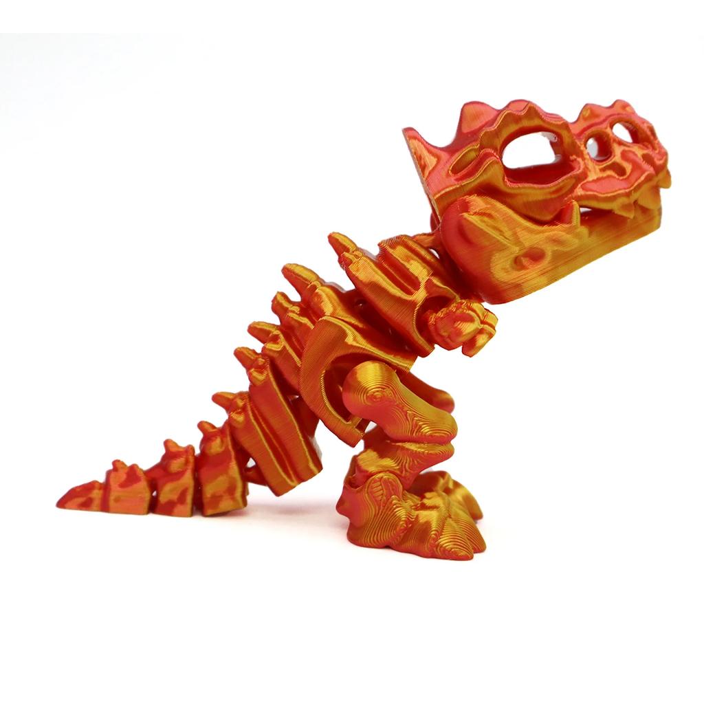 3D Printed Dragon Toys Figurines Model Desktop Decoration Fidget Toy Rotatable Tyrannosaurus Rex Skeleton Dinosaur Miniatures
