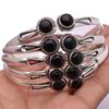 Black Onyx Gemstone 925 Sterling Silver Plated 10 PCs Cuff Bangle VI-88