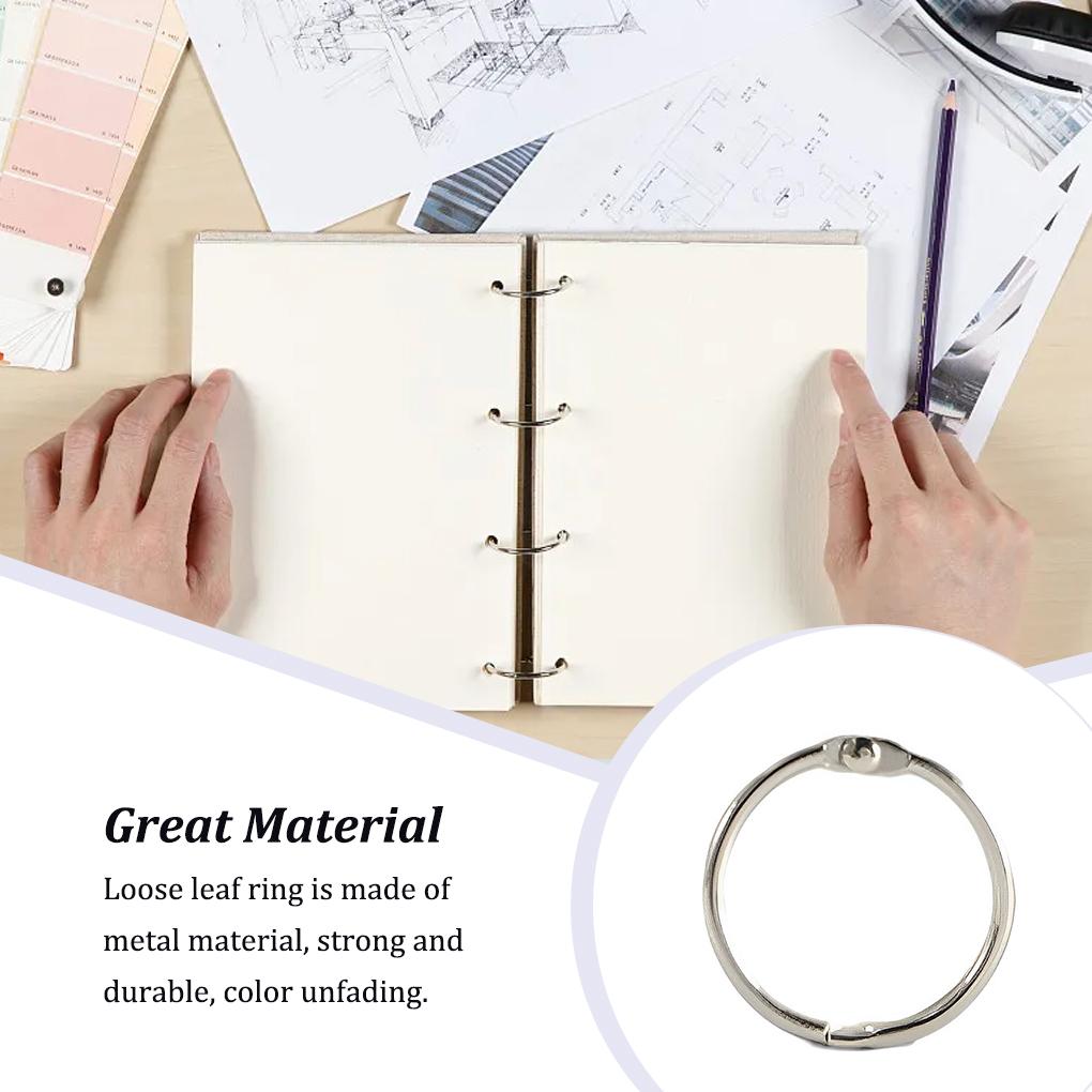 50 шт., металлические переплетные кольца, альбомы, обручи для книг с отрывными листами для домашнего блокнота, карты, скрапбукинга, офисного переплета