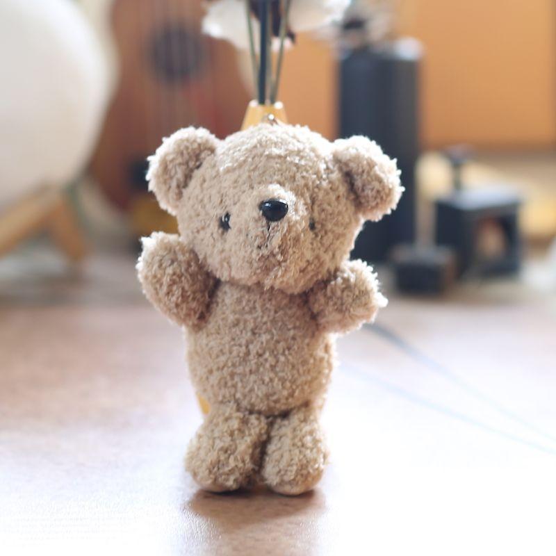 Bear Plush Teddy Keychain Pp Cotton Filled Bag Decor Kids Gift Stuffed Animal