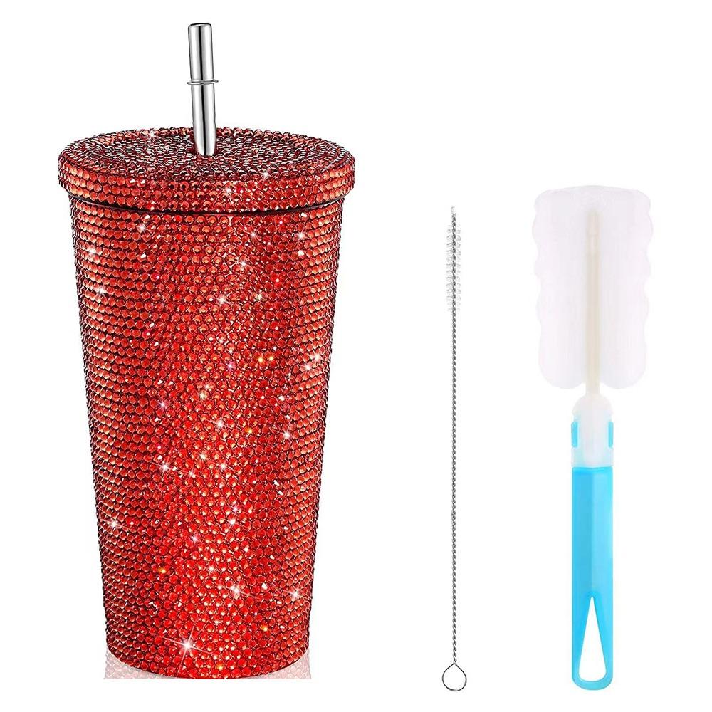 Insulated Glitter Coffee Cup Double Layer Stainless Steel Water Bottle Girl