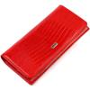 Capacious Women's Wallet Made of Textured Genuine Leather with Embossing CANPELLINI 21709 Red