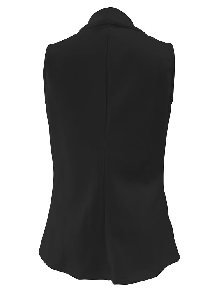 Autumn Women One Button Casual Solid Color Sleeveless Vest Fashion Office Lady Business Work Wear OL Sleeveless Cardigan