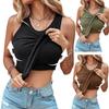 Womens Tank Top With Built-in Bra Solid Color Slim Fit Casual Wear
