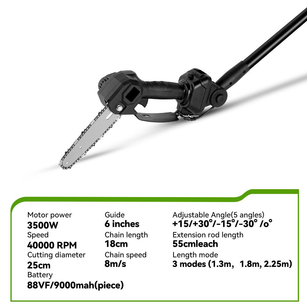 3500 Вт 2,25 м аккумуляторная электрическая высокая пила для веток телескопическая цепная пила секатор домашний садовый инструмент для обрезки для Makita 18 В аккумулятор