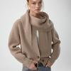EAN JO CHUNKY WOOL LARGE SCARF (BEIGE)