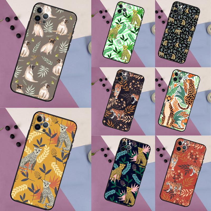 Tigers Leopards tropical leaves Case For Samsung Galaxy M11 M12 M13 M14 M15 M06 M16 M36 M56 M31 M53 M32 M52 M35 M55 M34 M54