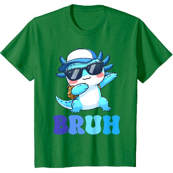 Bruh Dabbing Axolotl Funny Mens Kids Boys Teens Axolotls T-Shirt