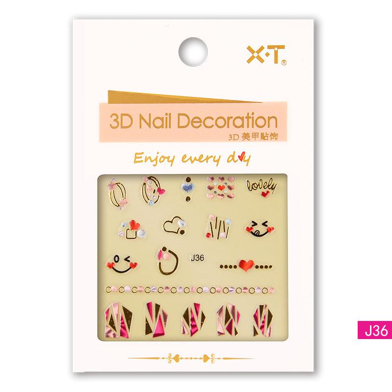 3D Three-dimensional Hot Stamping Nail Decals Star and Moon Sapphire Color Imitation Diamond Self-adhesive Nail Art Sticker DIY Jewelry