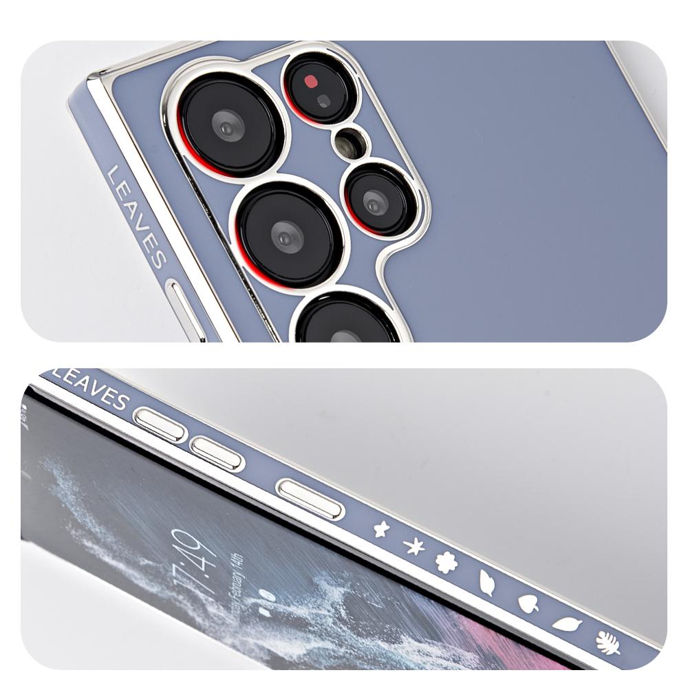 Electroplated Maple Leaf Soft Phone Case For Samsung S23 Ultra S20 S21 S22 S23 Plus S20 FE S21 FE Note 20 Ultra Silicone Lens Protection Cover