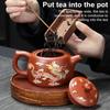 Yousheng Teapot with 2 Cups Dragon And Phoenix Color-changing Purple Clay Teapot Hand-made Zisha Tea Set Kung Fu Tea Pot for Teapot Tea Lovers Gift