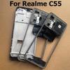 Для Realme C55 Средняя рамка Передняя рамка Держатель ЖК-дисплея Задний корпус Запасная средняя пластина