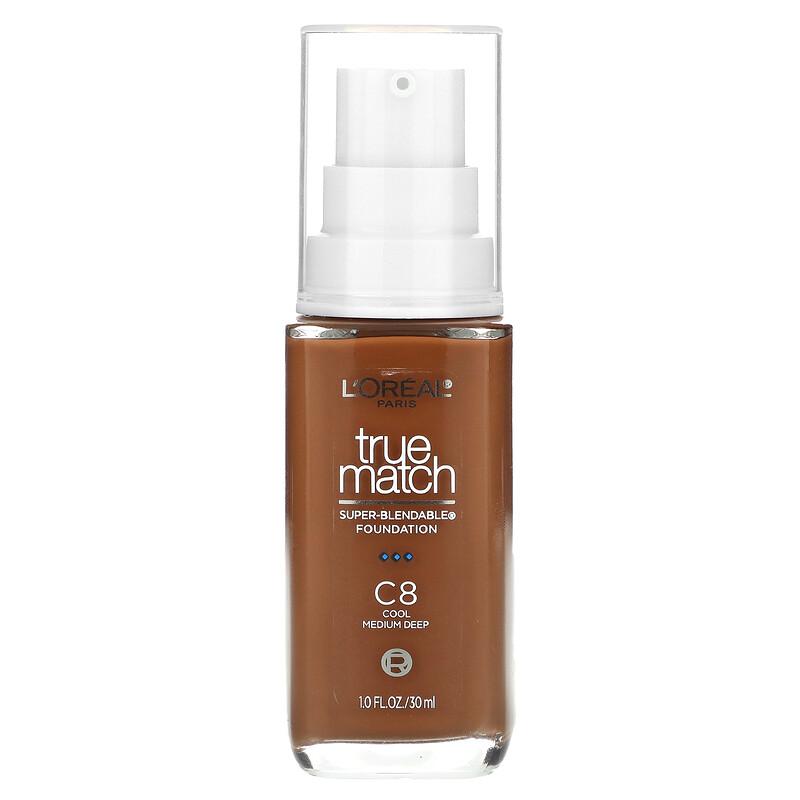 True Match, Super-Blendable Foundation, C8 Cool Medium Deep, 1 fl oz (30 ml)