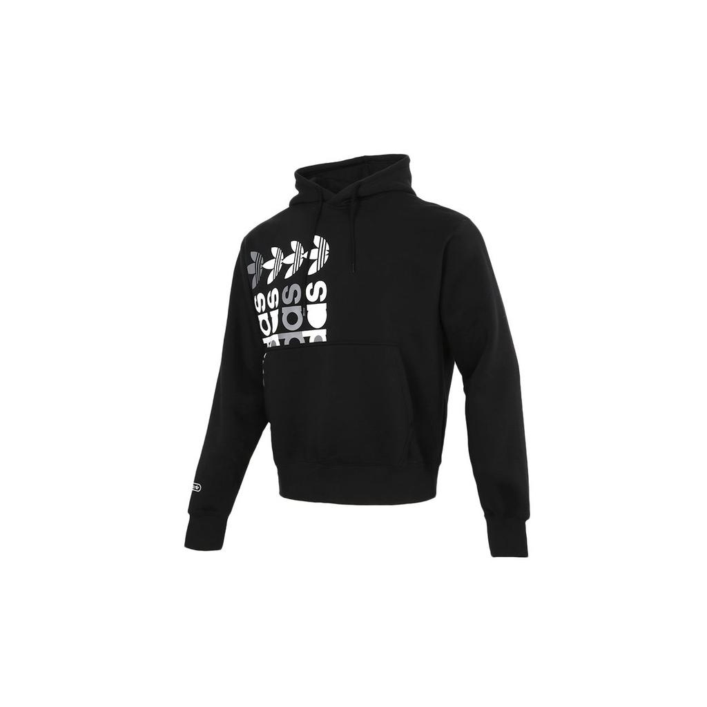 Adidas Мужская флисовая толстовка с капюшоном Originals Trefoil, черная GN3872