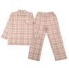 Takihyo EDWIN Long Sleeve Pajama Double Check Shirt Pink Women's Set, 100% Cotton, Gauze, Pattern, Open-Front Pajamas,