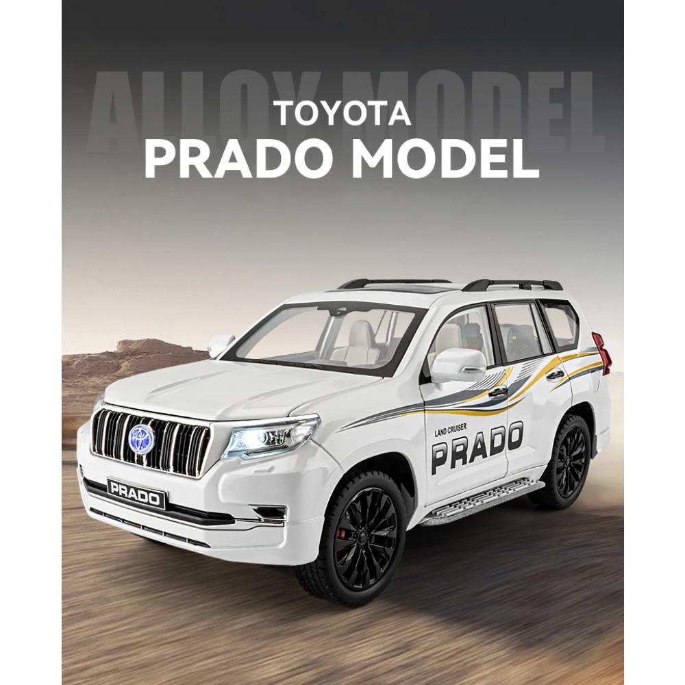 1/18 Scale Toyota Prado SUV Off-road Vehicle Alloy Scale Car Model Diecast Metal Sound and Light Collection Children Toy Car Vehicle Gift