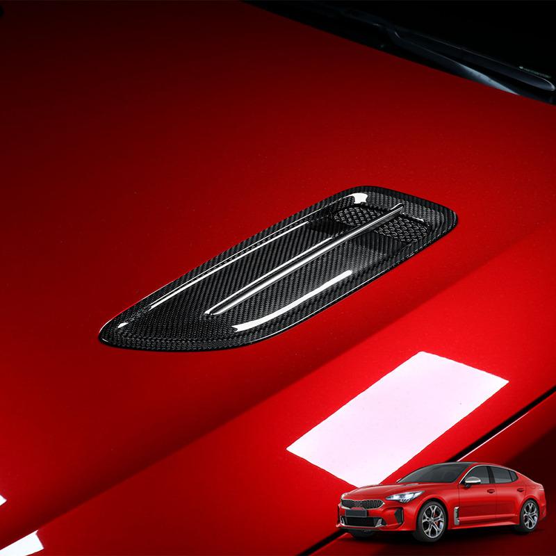 Для Kia Stinger 2018- LHD/RHD Стиль Углеродного Волокна Накладка На Вентиляционное Отверстие Капота Спереди Накладка Декоративная Аксессуары Для Стайлинга Экстерьера Автомобиля