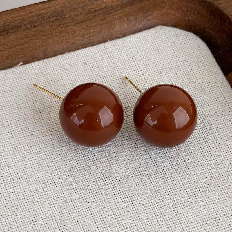 Простые новые коричневые геометрические серьги в стиле ретро с темпераментом, французские серьги, украшения для девочек