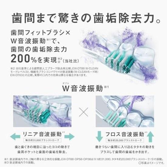 Звуковая зубная щетка Panasonic Doltz W с насадкой Interdental Fit, зарядная подставка, черная, EW-DP38-K