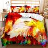 Eagle Duvet Cover Set King Queen Size Cute Grey And White Eagle Soars In The Sky Polyester Bedding Set For Kids Teens Adults
